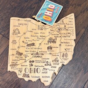 Ohio Shaped Wooden cutting and serving board